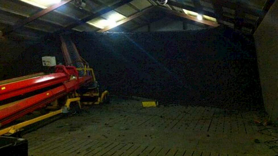 In het Drentse Erica heeft Jurgen Siebring gisteren al veel aardappelen naar binnen gereden. Vanmorgen twitterde hij dat de eerste regen in zijn regio uit de lucht viel. ‘Zo maar even wachten met rooien dus.’