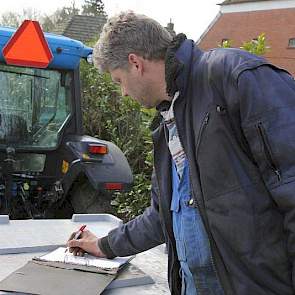 Frank Doornbosch noteert de opbrengsten.