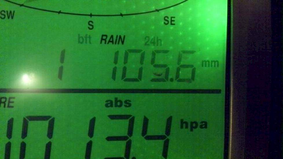 Augustus is een verloren, verzopen maand, schrijft akkerbouwer en pluimveehouder Mark Brandjes op twitter. ‘Regen, regen. 92 mm deze week. 30 mm in 24 uur. Deze morgen 22 mm en het blijft maar hozen.’