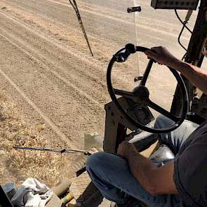 Chauffeur Jos Mangnus  van loonbedrijf Buijsse in Biervliet dorst de bruinen met een mobil viner.