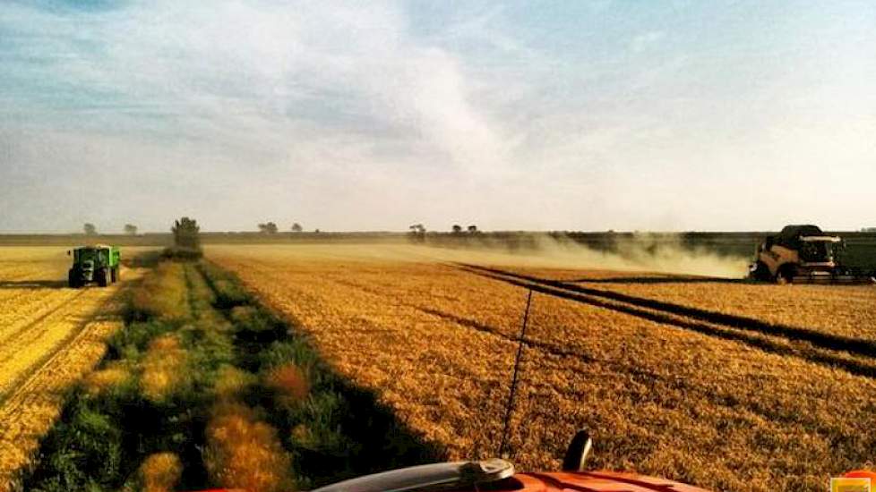 Ook de combine van Gerben Melissant is weer op het land te vinden.