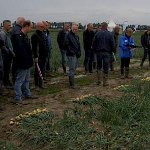 Bezoekers komen langs de rassen van Seminis. Aan het eind van de ochtend bleef het toch niet droog in Colijnsplaat.