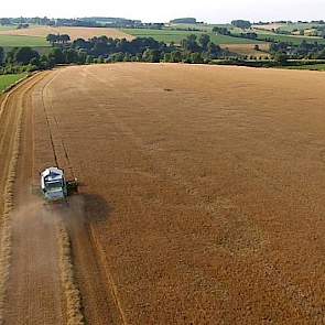 Kremer zet de gerst af bij Agrifirm. Loonbedrijf Steinbusch in Colmont verzorgt daarvoor de inname.