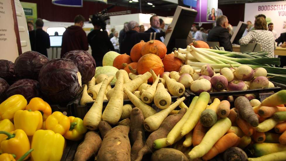 Biologische groentegewassen op de Biobeurs in Zwolle.