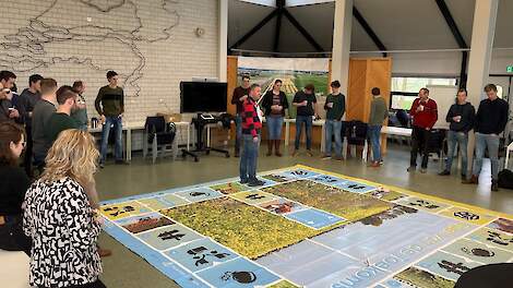 Het Spel van de Toekomst. Doel van het spel is om op een ludieke wijze met elkaar in gesprek te gaan over de verduurzaming van de landbouw.