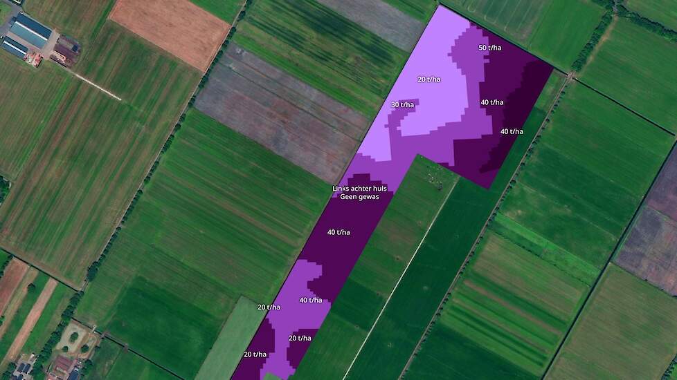 Links taakkaart voor variabel bemesten met compost - Rechts taakkaart kali.