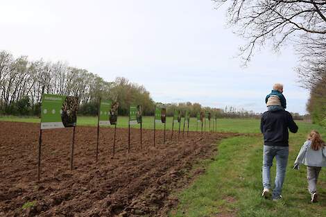 Uitleg van gewassen via de gewasborden op het land.