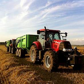 De tarweoogst zit er weer op, zegt Chris van de Lindeloof. ‘De opbrengst valt mee; ongeveer 10 ton per hectare.’